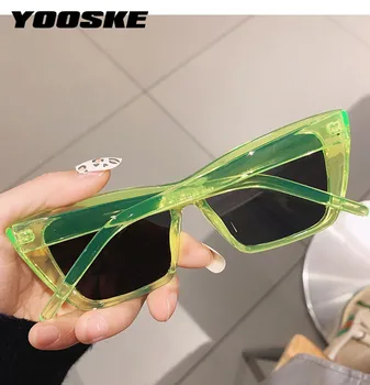 YOOSKE Retro Cat Eye Saulesbrilles Sieviešu Luksusa Zīmolu Deisgn Vintage Saules Brilles Vīriešiem Klasiski Melns Leopards Brilles UV400