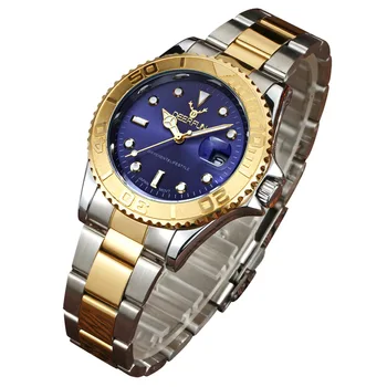 Vīriešiem Skatīties Deerfun zīmolu biznesa zelta spoku dimanta modes kalendārā luksusa ūdensizturīgs kvarca rokas pulkstenis Relogio Masculi