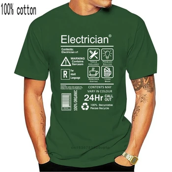 Smieklīgi Elektriķis Pakete Kopšanas Norādījumi Vīriešu T-Krekls Top elektroinženieris 2019 Vasaras Vīriešiem O-veida Kakla t-veida Krekls 3D Drukas Tee