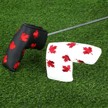 1 Gab PU Golf Kanāda Karoga Sarkanā Kļavas Lapa īsa golfa nūja Segtu Headcover Aizsardzības Soma Golfa īsa golfa nūja Galvas Pārvalki Golfa Asmens Kluba Vadītājs