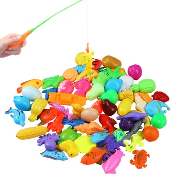32pcs/daudz Magnētisko Zvejas Rotaļlietu Stienis Neto noteikts Bērniem Bērnu Modeļa Spēlēt Zvejas Spēles, Āra Rotaļlietas (30 Zivis+2 Stienis)