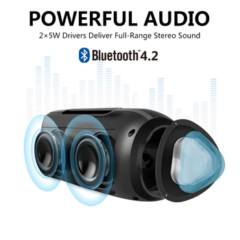 NBY Pārnēsājamie Bluetooth Bezvadu Stereo Skaļrunis Skaļruņa Skaņas Sistēmu, Āra Ūdensizturīgs Skaļrunis 10W Mūzikas Surround