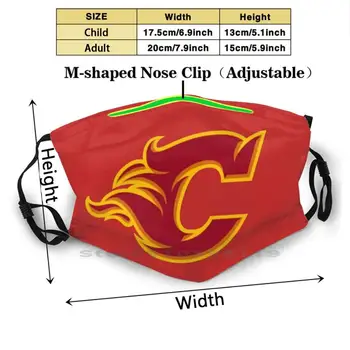 Liesmas - Calgary Drukāt Atkārtoti Pm2.5 Filtru DIY Mutes Maskas Bērniem Hokejs