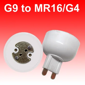 10pcs portatīvo G9 led lampa bāze converter DATORU, baltās gaismas spuldze, adapteri, turētājs, G9, lai MR16,G4,G5.3,GY6.35,G8 led ligzda