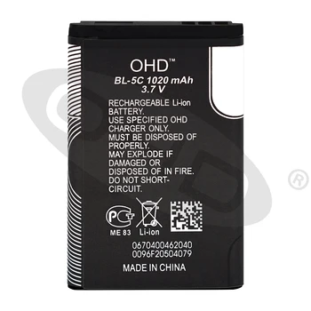 OHD 1pc BL-5C BL5C 5C, BL Nomaiņa Li-ion (Litija) Baterijas 1020mAh Baterijas par Nokia 1112 1208 1600 2600 2610 n70 n71