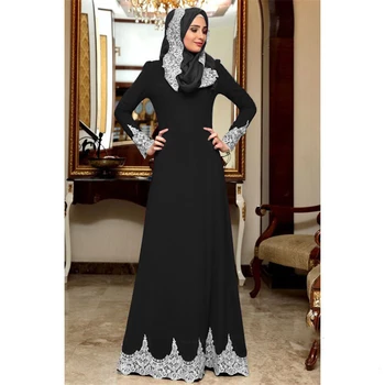 Musulmaņu Abaya Kleitas Sievietēm Dubaija Abaya Indijas Kleita Mežģīņu Islāma Apģērba Arābu Tuvajos Austrumos Kostīmu Elegants Femme Eid Mubarak