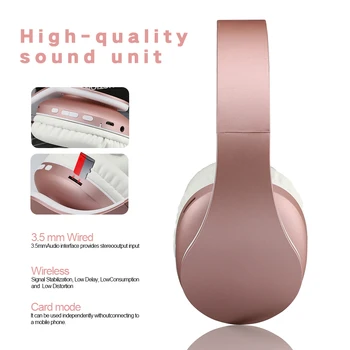 Austiņas Bezvadu Extra Bass Augstas Kvalitātes MP3 Atskaņotājs, Bluetooth Austiņas ar Mikrofoni Gamer PC Austiņas Stereo Salokāms