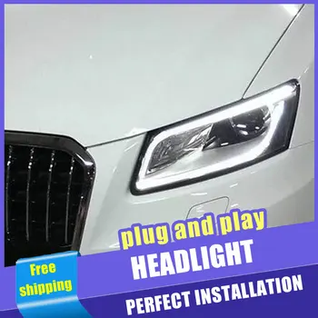 2GAB Auto Stils LED priekšējie lukturi Audi Q5 2009-2016 par Q5 lukturi LED dienas gaitas lukturi Objektīvs Dubultās Staru HID H7 Xenon bi xenon lēcu
