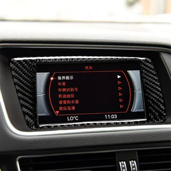 Oglekļa Šķiedras Auto Piederumi Interjera Centra Konsole Ekrānu seguma Apdares Uzlīmes Audi Q5 SQ5 8R 2009-2017