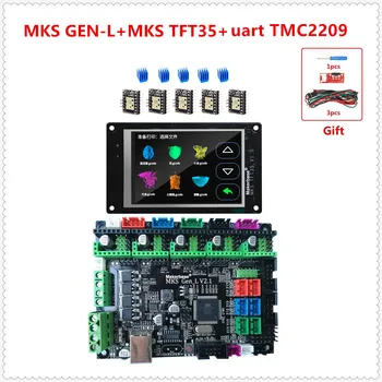 MKS GEN L V2.1 + MKS TFT35 LCD 3D printeri, aksesuāri atbalsta a4988 DRV8825 tmc2100 tmc2208 tmc2130 TMC2209 stepper draivera plate