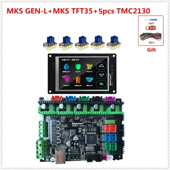 MKS GEN L V2.1 + MKS TFT35 LCD 3D printeri, aksesuāri atbalsta a4988 DRV8825 tmc2100 tmc2208 tmc2130 TMC2209 stepper draivera plate