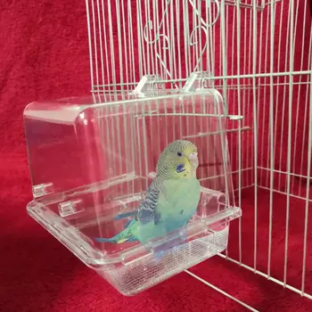 Putnu Vannas Istaba Barības Lodziņu, Caurspīdīga Akrila Papagailis Parakeet Lovebird Vanna