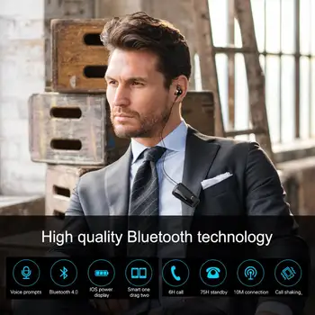 Jaunākās Fineblue F990 Portatīvo Biznesa Bezvadu Bluetooth Austiņas Teleskopiska Tipa Apkakle Klips HD Skaņas Kvalitātes Austiņas ar Mic