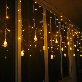 āra dekoratīvās lampas string AC 220V Logu ziemassvētki karnīzes Stieņi Ziemassvētku Eglīte Kulons dekors LED lampas string jostas Asti kontaktdakšu