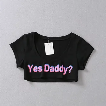 Jā, Tēt Sieviešu Kultūru T-Krekls Japāņu Stila Vasaras Black Sexy Gal Smieklīgi Tee Krekli, Sieviešu Topi Baltā Modes Drukāt Vēstuli