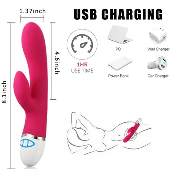 G Spot Trušu Vibrators, Dildo Orgasma Pieaugušo Rotaļlietas USB Uzlādes Spēcīgs Masturbācija Seksa Rotaļlieta Sievietēm Ūdensizturīgs Seksa Produkta