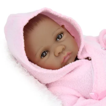 KAYDORA 10 Collu 25cm Vinila Atdzimis Meitene Bērnu Lelles Dzīvs Spilgti Mini Reālā Lelles Melnās Āfrikas Bērniem Atdzimis Bērniem, Zīdaiņiem, Dāvanas