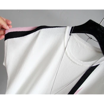 Shintimes Plānas trikotāžas-Adītas Kokvilnas Svītrains T Krekls Plats Piedurkņu T Sievietēm 2020. Gada Vasaras Topi Gadījuma T-Krekli, Sieviešu t-veida Krekls Femme