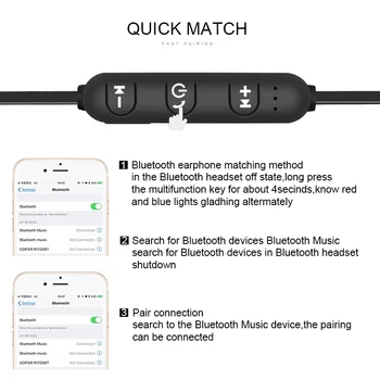 5.0 Bluetooth Austiņu Sporta Neckband Stereo Earbuds Mūzikas Metāla Austiņas Ar Mic, Lai Visi Telefoni Magnētisko Bezvadu Austiņas