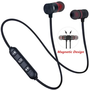 5.0 Bluetooth Austiņu Sporta Neckband Stereo Earbuds Mūzikas Metāla Austiņas Ar Mic, Lai Visi Telefoni Magnētisko Bezvadu Austiņas