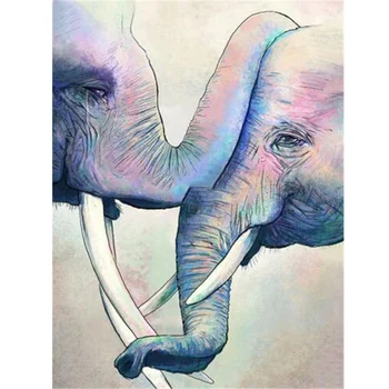 Ziloņu Ģimenes DIY 5D Dimanta Glezna Krustdūrienā Komplekti Dzīvnieku Dimanta Izšuvumi Mozaīkas Rhinestones Sienas Mākslas Broderie Diamant