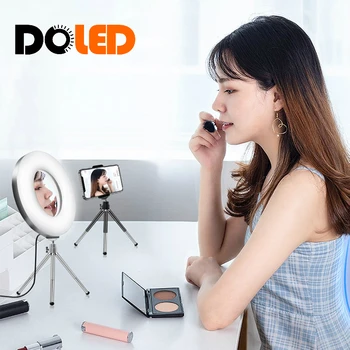 LED Galda Gredzens ar Gaismas Aplauzums Spogulis Tālruņa Statīvs veido Vlog Youtube Tiktok Video Uzņemšanas Selfie Ringlight Loka Lampas