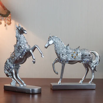 Retro laimīgo zirgu rotas radošo biroja mēbeles dāvana Vīna skapis statuja mācību telpa attēls mājas dekoru zirgu dāvanas
