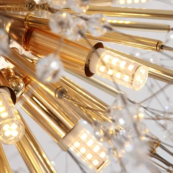 Starburst Kristāla Flush Mount Lustras Gaismas LED G9 Ziemeļvalstu Nerūsējošā Tērauda Pieneņu Griestu Lampas Art Deco Studiju Guļamistaba Viesnīcu