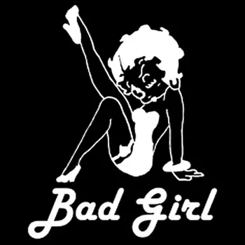 Bad Girl Sexy Doll Stilu, Uzlīmes, Augstas Kvalitātes Modes Automašīnu Dekorēšana Personības Pvc Ūdensnecaurlaidīga Decal Melns/balts, 16cm*13cm