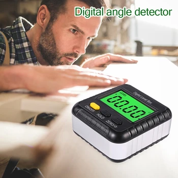 Digitālā Angle Finder-Magnētiskā Mini Līmeni un Konusa Platums-Kokapstrādes ar Galda vai Deflektors Redzēja-Inclinometer-Precīzi Mērījumi