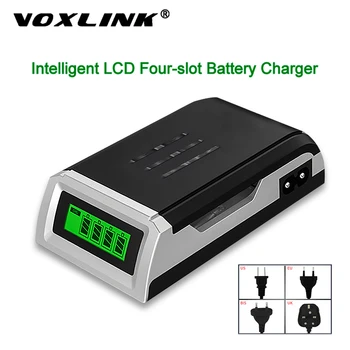VOXLINK Akumulatora Lādētājs LCD-002 LED Sadzīves Displejs Ar 4 Slots Smart Intelligent Par AA/AAA NiCd, NiMh Uzlādējamās Baterijas