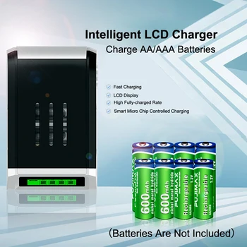 VOXLINK Akumulatora Lādētājs LCD-002 LED Sadzīves Displejs Ar 4 Slots Smart Intelligent Par AA/AAA NiCd, NiMh Uzlādējamās Baterijas
