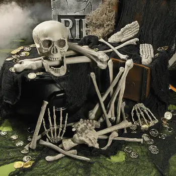 Halloween Skeletu Kauli 28 gabali Halloween Prop Skeleta Galvaskauss Haunted House Šausmu prop Puse Rotājumi Grūts Galvaskausa Kauliem
