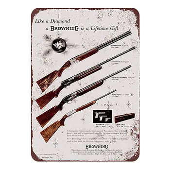 Retro medību šautene metāla zīmju vintage alvas plāksnes apgleznošana sienu apdare ieroci glabāt mājās, kafejnīca, bārs
