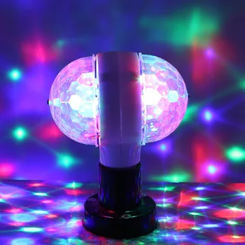 Disko Bumbu, Gaismas, Nakts Apgaismojums, 6W Rotējošas LED Daudzkrāsu Kristāla Strobe Spuldzes Posmā Lampas Dzimšanas diena Bārs Puse Jauno Gadu Dekori