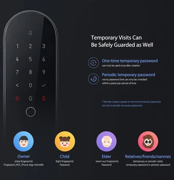 Aqara N100 Gudrs Durvju slēdzenes pirkstu Nospiedumu Bluetooth Paroli NFC Atslēgt Strādā ar Mijia HomeKit Smart Saistība ar Durvju zvans