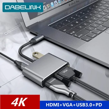 USB C HDMI doks VGA Adapteris C Tipa HDMI docking 4K Thunderbolt 3 usb c hdmi PD maksas Galaxy Huawei Palīgs Pro HDMI CENTRMEZGLS