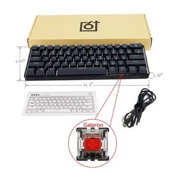 61 Taustiņu Mehāniskās Klaviatūras USB Vadu LED Backlit Ass Spēļu Mehāniskā Klaviatūra Desktop L&K, Dropship