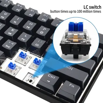 61 Taustiņu Mehāniskās Klaviatūras USB Vadu LED Backlit Ass Spēļu Mehāniskā Klaviatūra Desktop L&K, Dropship