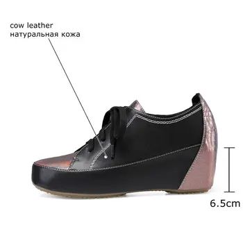 ALLBITEFO modes gadījuma īstas ādas ķīļi papēži, platforma woemn zīmolu kurpes augstpapēžu kurpes biroja dāmas sieviešu kurpes augstpapēžu kurpes