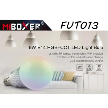 Miboxer FUT013 5W E14 RGB+PKT LED Gaismas Blub AC100~240V 2.4 G WiFi bezvadu tālvadības pults Aptumšojami led lampas, Nami, Restorāni,Kafejnīcas