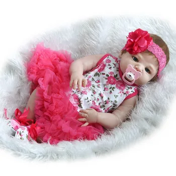 NPK 55cm Bebes atdzimis reālu meiteni, pilna ķermeņa silikona atdzimis bērnu lelle, rotaļlietas bērniem, dāvanu pelde lelle boneca atdzimis silikona completa