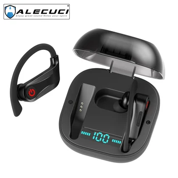 ALECUCI Q62 Sporta Bezvadu Austiņas Bluetooth 5.0 Austiņas, Dziļi Bass TWS Stereo iedarbību ipx4 Ūdensizturīgs Earbuds ar Mikrofonu