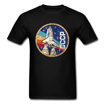 Jauns T-krekls Vīriešiem, Melns T Krekls CCCP T Vīrietis Pateicības Diena Kosmosa Raķešu Drēbes Dāvanu Varavīksnes Topi un t-veida Harajuku