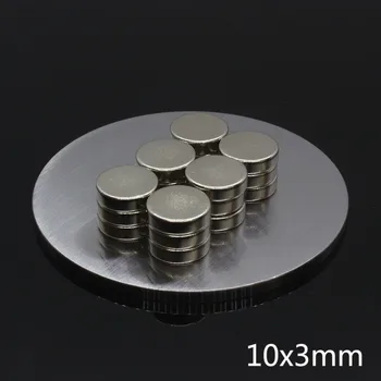 50gab 10 x 3 mm Neodīma Magnēts Niķeļa Pārklājumu Mazas, Apaļas retzemju NdFeB Disku Pastāvīgu Super Spēcīgu Spēcīgu Magnētisko Magni
