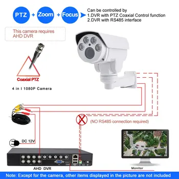 CCTV Drošības 2MP 5MP AHD Bullet PTZ Kameras TVI CVI CVBS 4in1 Pan Tilt 10X Tālummaiņas Ūdensizturīgu IP66 UTC RS485 PTC Kontroles IS 60M
