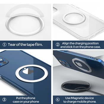 YKZ 50GAB Gredzenu Ielīmi, MagSafe iPhone 12 pro Max Metāla Plāksne Dzelzs Lapas Īpašnieks Mobilā Tālruņa Turētājs Magnētisko Telefons Stāvēt