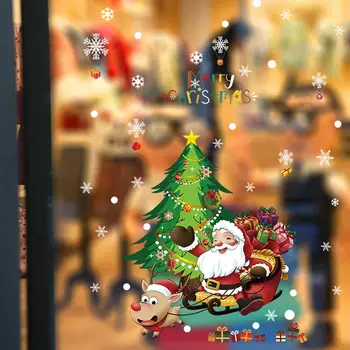 Dažādas Ziemassvētku Dekorēšanas Uzlīme, Sienas Uzlīme/XMAS Dekori/Vecs Vīrietis Elk Sniegavīrs Bērnu/Veikala Loga Stiklu Skatuves Izvietojums