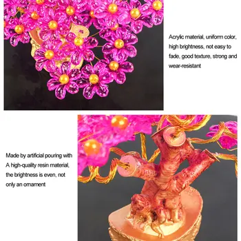 Ornaments Krāsaina Akrila Stikla Fāzēm Naudas Koku Bonsai Guļamistaba Dāvanu Feng Shui Amatniecības DIY Roku darbs, par Bagātību, Veiksmi ar Pot