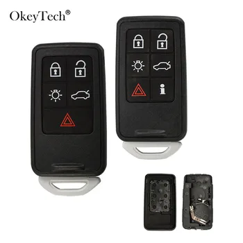 Okeytech 5/6 Pogas Tālvadības Flip Locīšanas Auto Atslēgu Apvalks Gadījumā Volvo XC70 XC90 V50 S60 V70 S80 C30 Automašīnu Piederumu Nomaiņa